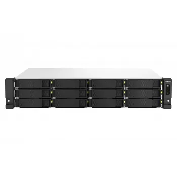 QNAP TS-1264U-RP NAS Rack (2U) Intel® Celeron® 8 GB DDR4 0 TB QNAP QTS hliník, čierny