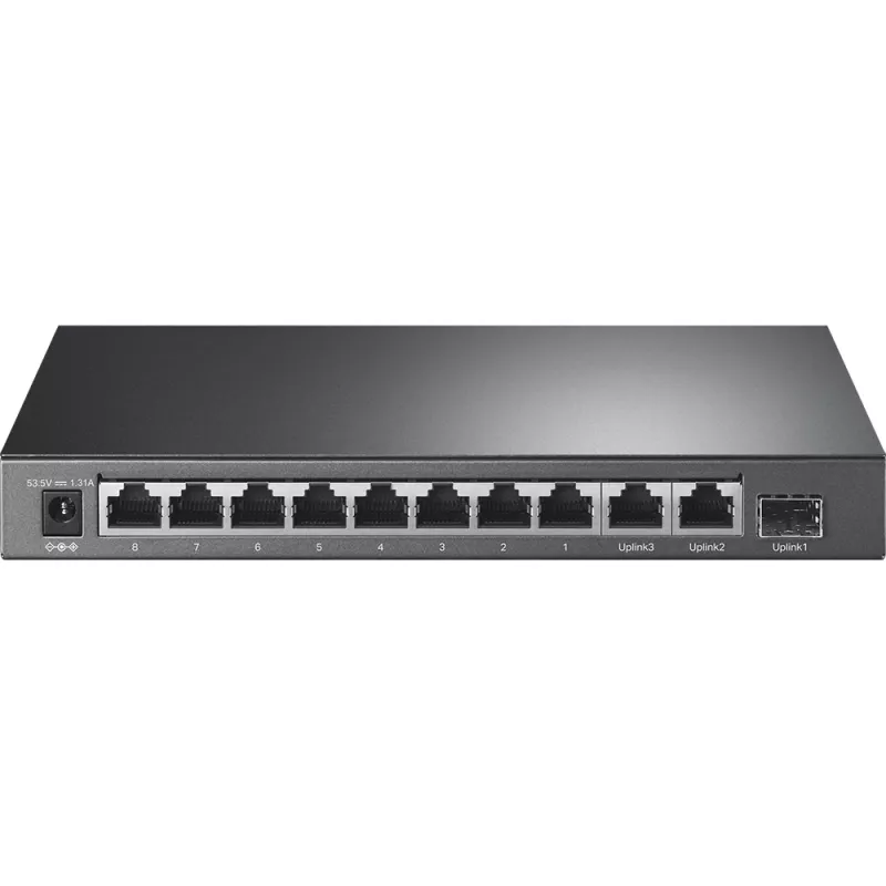 TP-Link 8-portový 10/100Mbit/s + 3-portový gigabitový desktop switch s 8-portovým PoE+