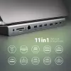 Dokovacia stanica Axagon HMC-4KX3 USB-C 5Gbps hub, 3x USB-A, 2x HDMI, DP, RJ-45, SD/microSD, audio, PD 100W, kábel 40cm