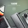 Dokovacia stanica Axagon HMC-4KX3 USB-C 5Gbps hub, 3x USB-A, 2x HDMI, DP, RJ-45, SD/microSD, audio, PD 100W, kábel 40cm