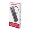 Dokovacia stanica Axagon HMC-4KX3 USB-C 5Gbps hub, 3x USB-A, 2x HDMI, DP, RJ-45, SD/microSD, audio, PD 100W, kábel 40cm