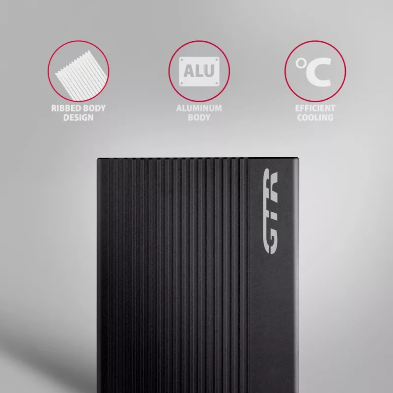 Puzdro na HDD/SSD Axagon EE25-GTR USB-C 3.2 Gen 2 čierne 2,5 palca
