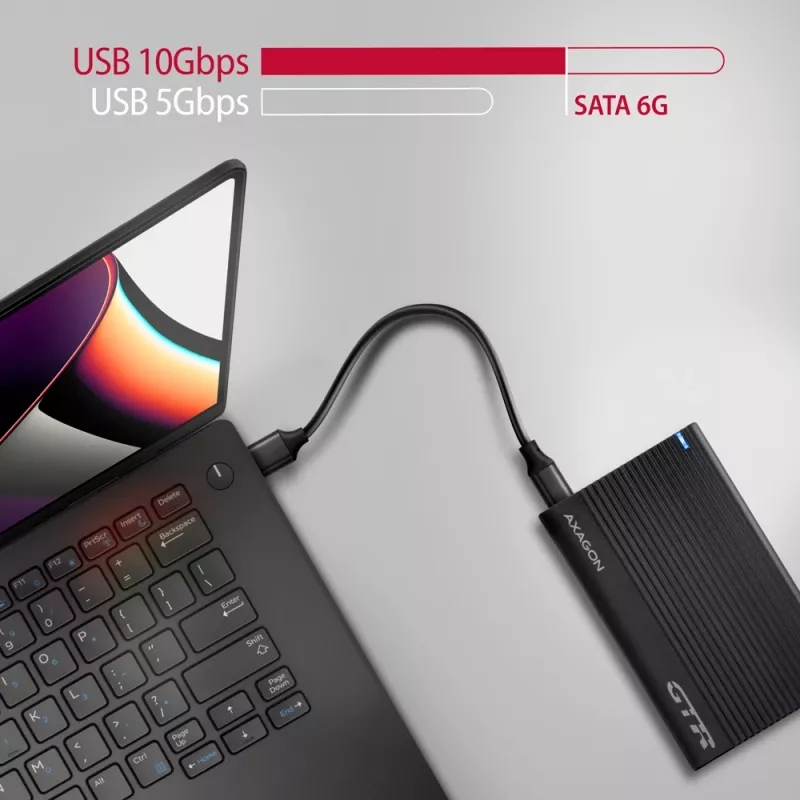 Puzdro na HDD/SSD Axagon EE25-GTR USB-C 3.2 Gen 2 čierne 2,5 palca