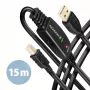 Axagon ADR-215B USB 2.0 A-M -> B-M aktívny prepojovací/repeater kábel 15 m