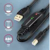 Axagon ADR-215B USB 2.0 A-M -> B-M aktívny prepojovací/repeater kábel 15 m