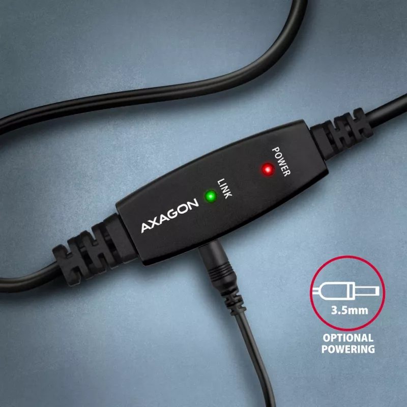 Axagon ADR-215B USB 2.0 A-M -> B-M aktívny prepojovací/repeater kábel 15 m