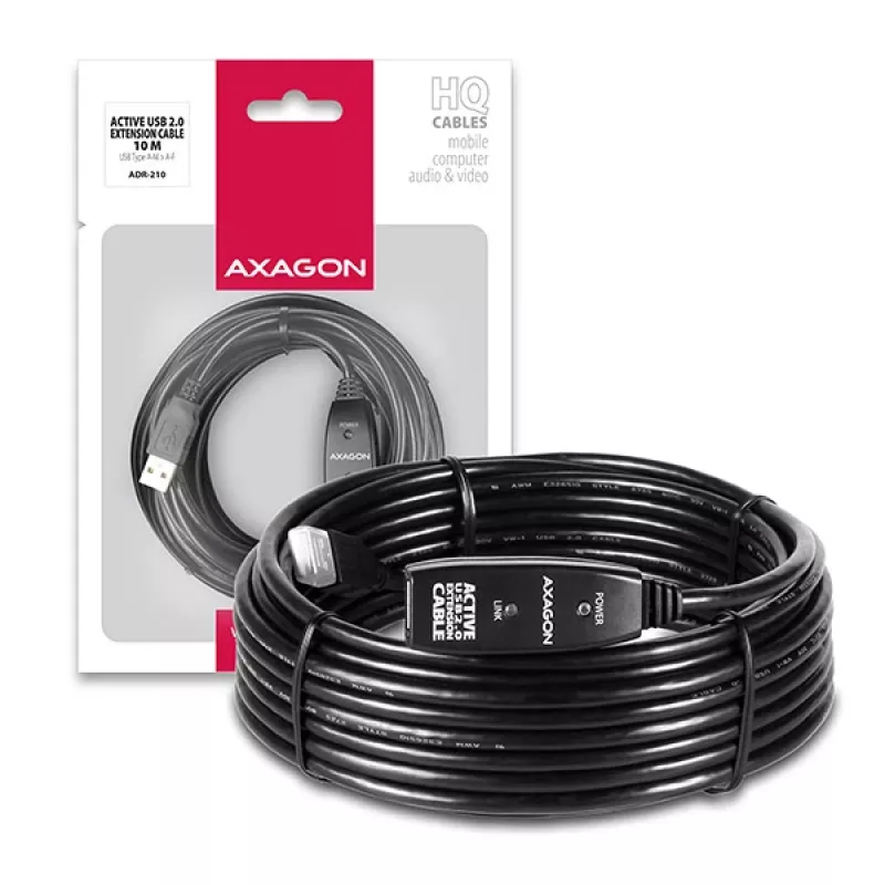 Axagon ADR-210 USB 2.0 A-M -> A-F aktívny predlžovací/repeater kábel 10 m