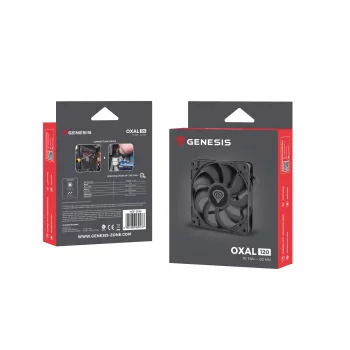GENESIS Oxal 120 ventilátor do počítačovej skrine 12 cm čierny 1 ks