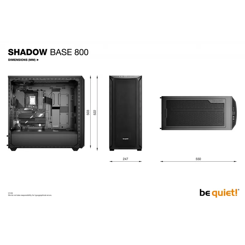 PC skriňa be quiet! Shadow Base 800 Midi Tower čierna