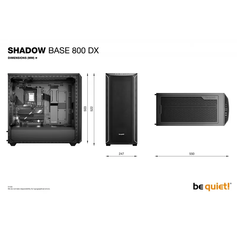 PC skriňa be quiet! Shadow Base 800 DX Midi Tower čierna