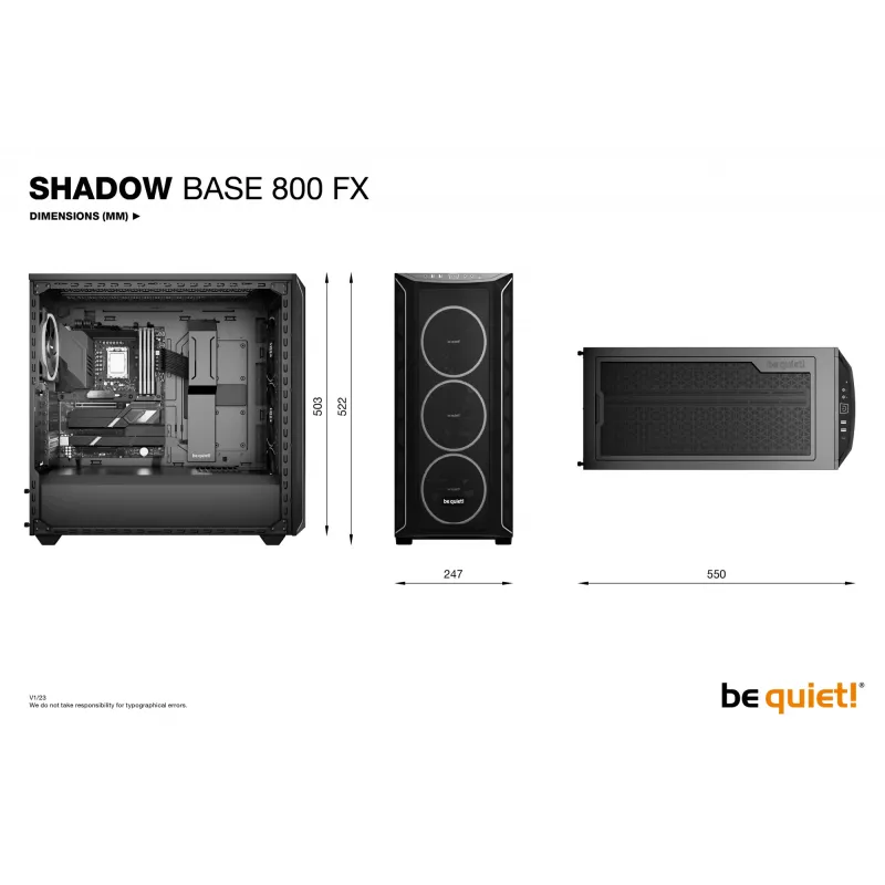PC skriňa be quiet! Shadow Base 800 FX Midi Tower čierna