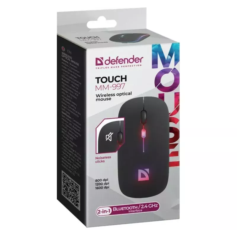 Bezdrôtová myš DEFENDER TOUCH MM-997 rozhranie