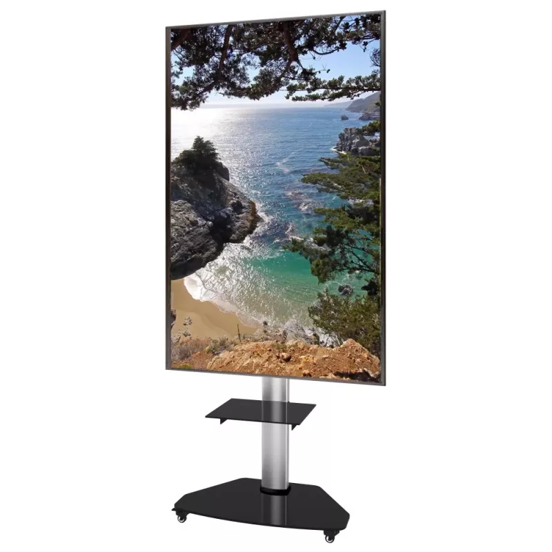 Techly podlahový stojan s odkladacím vozíkom TV LCD/LED/plazma 37-70 palcov strieborný