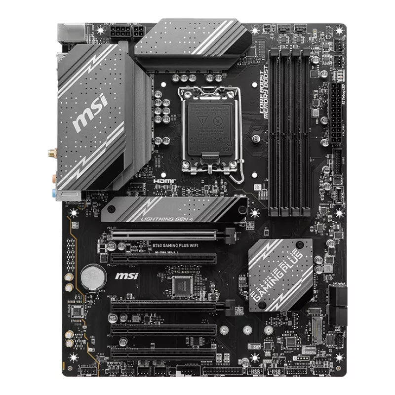 Základná doska MSI B760 GAMING PLUS WIFI — Intel B760, LGA 1700, ATX, DDR5, 4 DIMM, Wi‑Fi 6E, 2.5Gb LAN