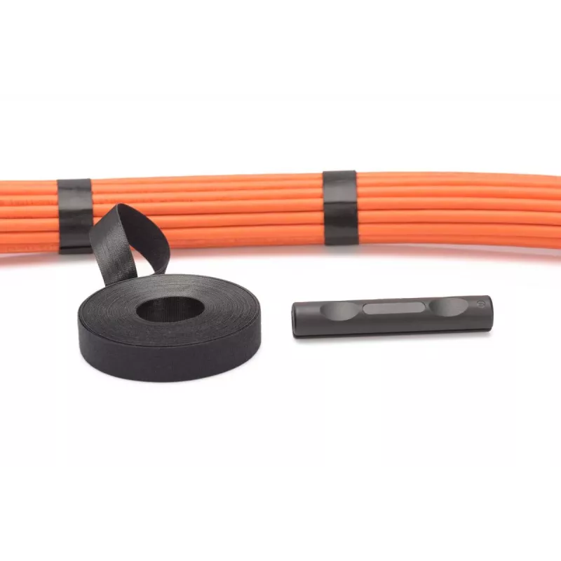DIGITUS suchý zips, 20 mm široký pre štruktúrovanú kabeláž 10 m rolka, farba čierna