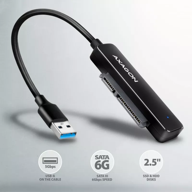 Axagon ADSA-FP2A rozširujúca karta USB 3.2 Gen 1 SATA konektor samec čierna