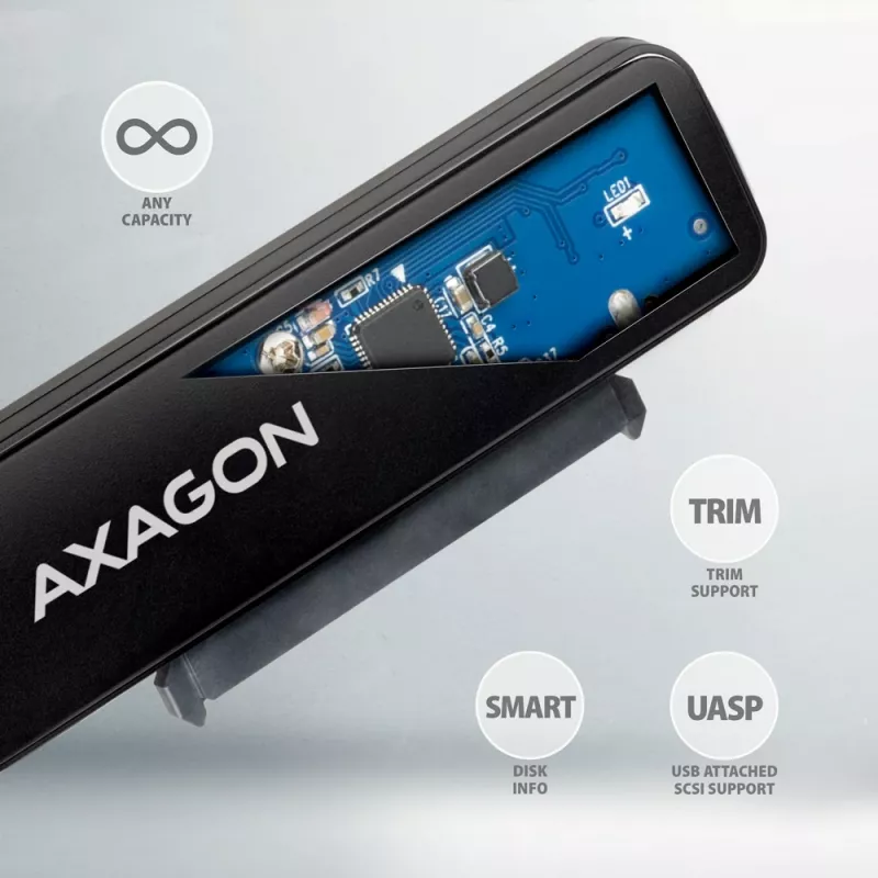 Axagon ADSA-FP2C USB-C 5Gbps - SATA 6G, 2.5 SSD/HDD SLIM adaptér - adaptér - digitálne/dátové rozširujúce karty/adaptéry