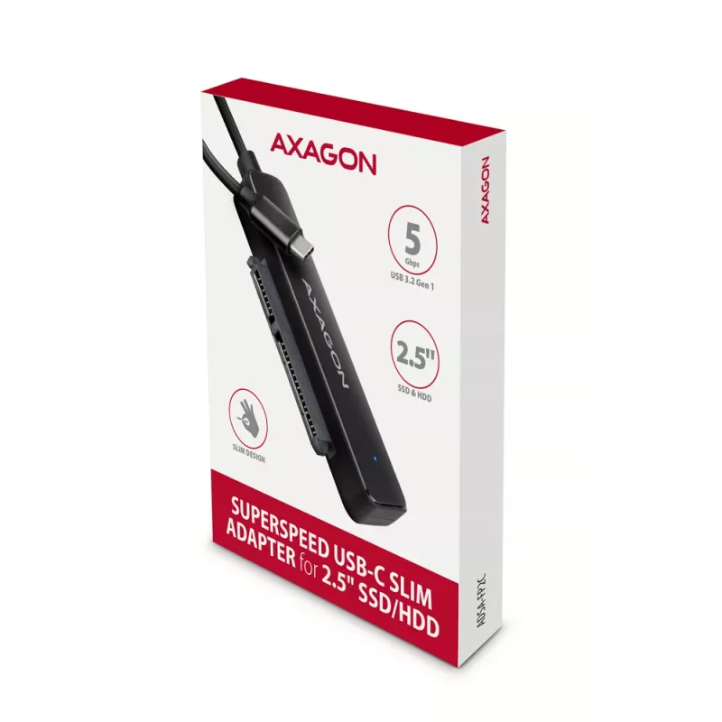 Axagon ADSA-FP2C USB-C 5Gbps - SATA 6G, 2.5 SSD/HDD SLIM adaptér - adaptér - digitálne/dátové rozširujúce karty/adaptéry