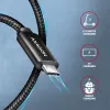 Axagon BUCM2-CM30AB dátový a nabíjací kábel USB 480Mbps 3 m. PD 240W, 5A. čierny pletený