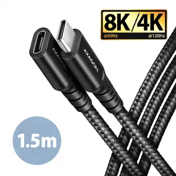 Axagon BUCM32-CF15AB SPEED+ USB-C USB 20Gbps predlžovací kábel 1,5 m