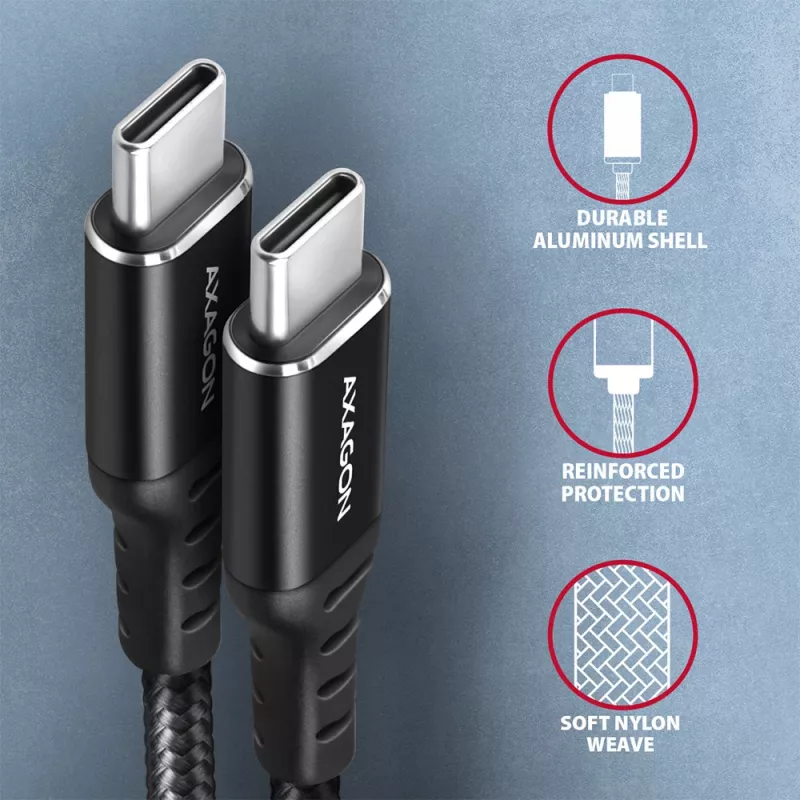 USB kábel Axagon BUCM-CM10AB 1m USB 2.0 USB C čierny