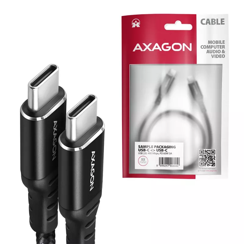 USB kábel Axagon BUCM-CM10AB 1m USB 2.0 USB C čierny