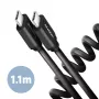 USB kábel Axagon BUCM-CM20TB 1,1m PD 60W 3A čierny