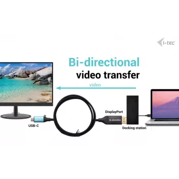 i-tec USB-C DisplayPort obojsmerný káblový adaptér 8K/30Hz 150 cm