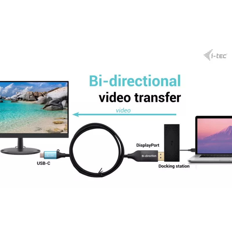 i-tec USB-C DisplayPort obojsmerný káblový adaptér 8K/30Hz 150 cm