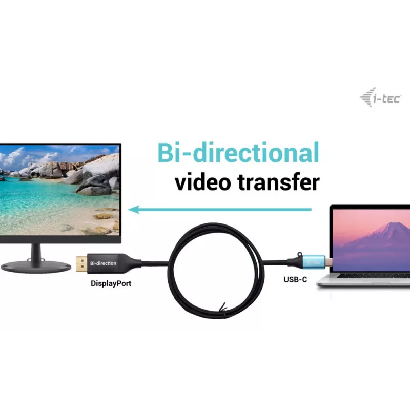 i-tec USB-C DisplayPort obojsmerný káblový adaptér 8K/30Hz 150 cm