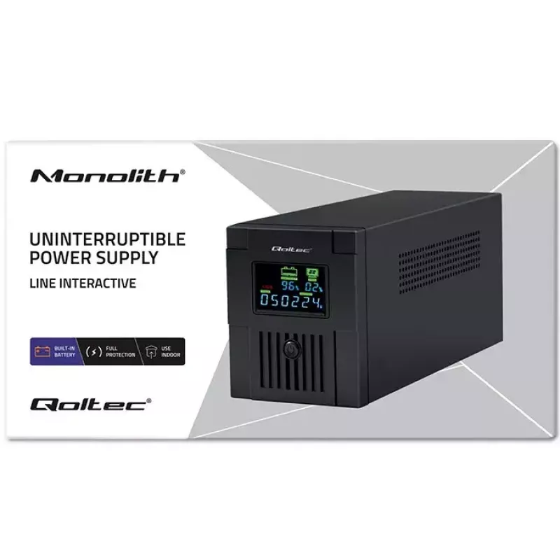 Záložný zdroj Qoltec 53771 2 kVA 1200 W 2 AC výstupy
