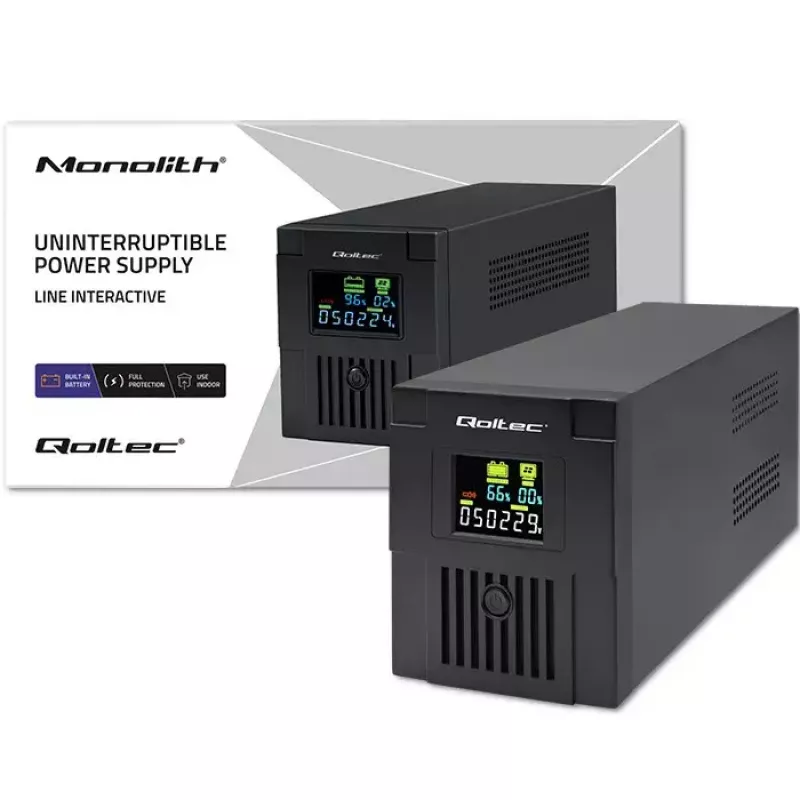 Záložný zdroj Qoltec 53771 2 kVA 1200 W 2 AC výstupy