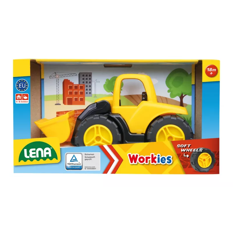Hračka bagr Lena Workies 01262 plastové stavebné vozidlo na piesok a hru