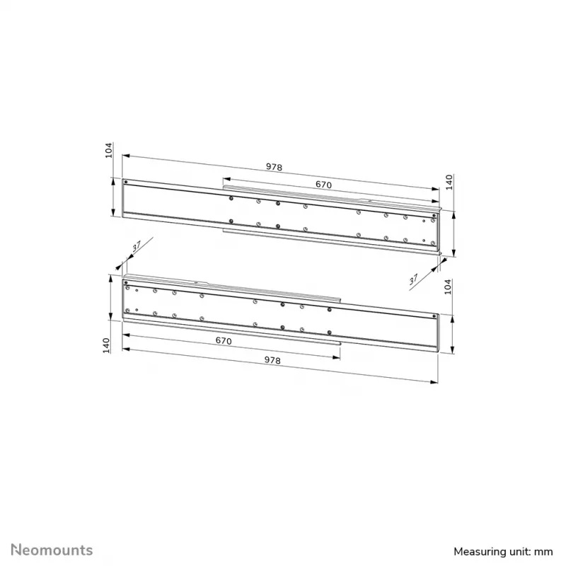 Neomounts ADM-875BL2 adaptér na dvojicu obrazoviek 42-65
