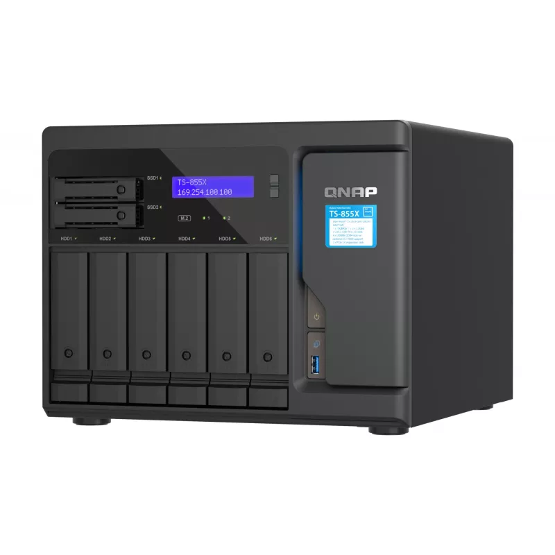 QNAP TS-855X SAN Tower Intel Atom® C5125 8 GB DDR4 0 TB QNAP QTS čierny