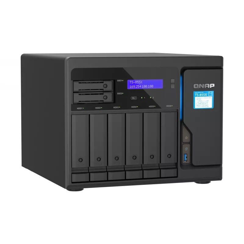 QNAP TS-855X SAN Tower Intel Atom® C5125 8 GB DDR4 0 TB QNAP QTS čierny