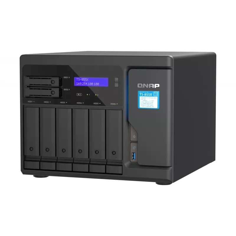 QNAP TS-855X SAN Tower Intel Atom® C5125 8 GB DDR4 0 TB QNAP QTS čierny