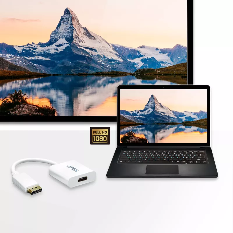 ATEN konvertor DisplayPort na HDMI, PC: do UXGA / HDTV: do 1080i,1080p