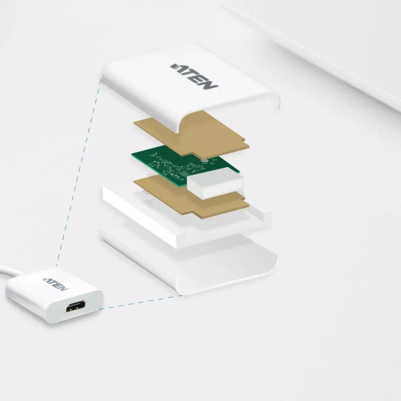ATEN konvertor DisplayPort na HDMI, PC: do UXGA / HDTV: do 1080i,1080p