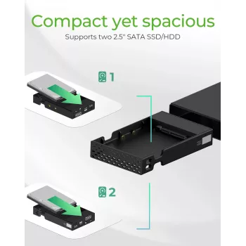 ICY BOX RAID puzdro pre 2x HDD/SSD USB 3.2 Gen 2 Type-C® / Type-A rozhranie