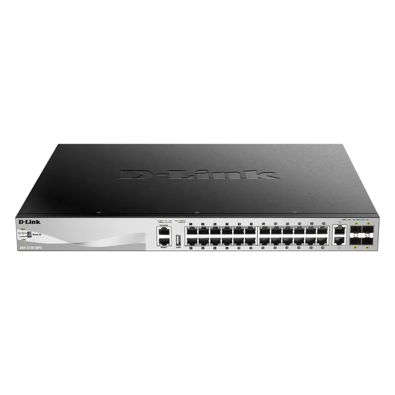 D-Link DGS-3130-30PS/E sieťový switch Managed L3 Gigabit Ethernet (10/100/1000) Power over Ethernet (PoE) sivý
