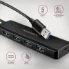Axagon HUE-C1A 4x USB 5Gbps TRAVEL hub, USB-C napájací vstup, 19 cm USB-A kábel