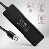 Axagon HUE-C1A 4x USB 5Gbps TRAVEL hub, USB-C napájací vstup, 19 cm USB-A kábel