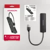 Axagon HUE-C1A 4x USB 5Gbps TRAVEL hub, USB-C napájací vstup, 19 cm USB-A kábel