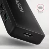 Axagon HUE-C1C 4x USB 5Gbps TRAVEL hub, USB-C Power IN, 19 cm USB-C kábel