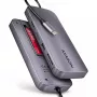 Axagon HMC-6GM2 USB 10Gbps hub USB-A USB-C HDMI M.2 SD/mSD PD 100W USB-C káblový USB 3.2 Gen 2 (3.1 Gen 2) Type-C sivý