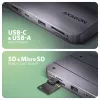 Axagon HMC-6GM2 USB 10Gbps hub USB-A USB-C HDMI M.2 SD/mSD PD 100W USB-C káblový USB 3.2 Gen 2 (3.1 Gen 2) Type-C sivý