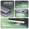 Axagon HMC-6GM2 USB 10Gbps hub USB-A USB-C HDMI M.2 SD/mSD PD 100W USB-C káblový USB 3.2 Gen 2 (3.1 Gen 2) Type-C sivý