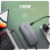 Axagon HMC-6GM2 USB 10Gbps hub USB-A USB-C HDMI M.2 SD/mSD PD 100W USB-C káblový USB 3.2 Gen 2 (3.1 Gen 2) Type-C sivý