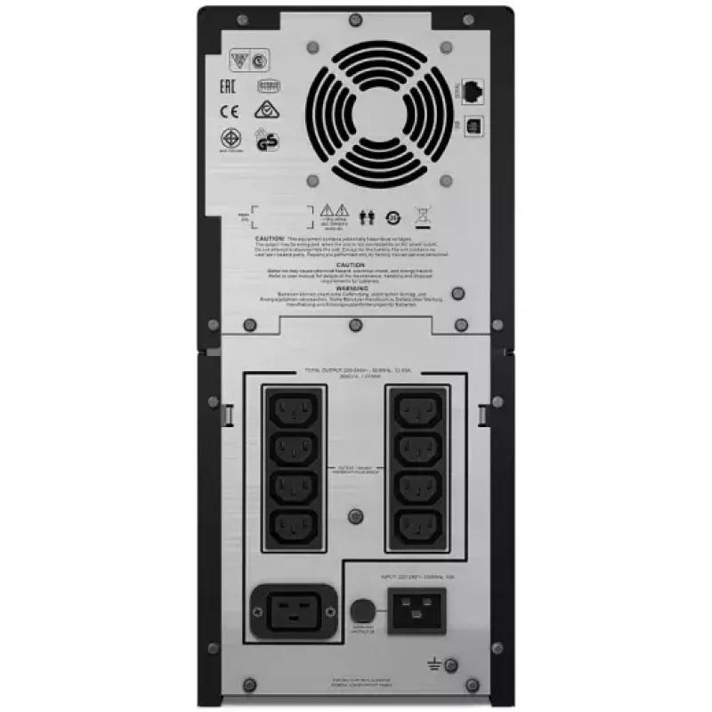 APC Smart-UPS C, Line Interactive, 3kVA, Tower, 230V, 8x IEC C13+1x IEC C19 výstupov, USB a sériová komunikácia, AVR, grafický LCD